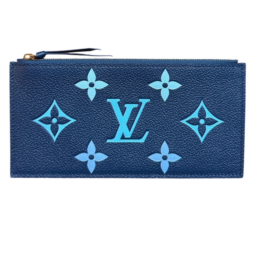 Louis Vuitton Monogram Empreinte leather Gradient navy Blue zipped pouch insert